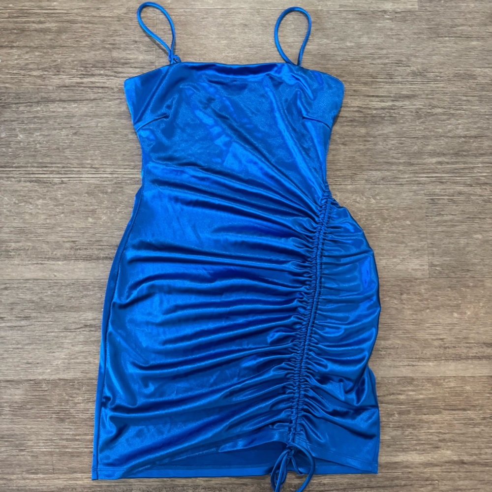 Windsor Vibrant Blue Ruched Mini Dress